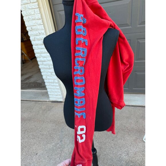 Vintage Abercrombie & Fitch Red Long Sleeve Muscle Fit Shirt M Embrodered Logo - Picture 8 of 11